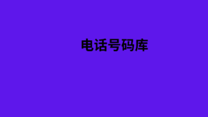 电话号码库 