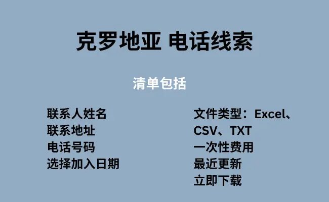 克罗地亚 电话线索
